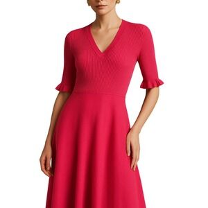 Kate Spade New York Sweater Dress Rose Pink Cotton Silk Blend Size S